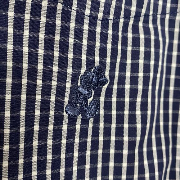 Walt Disney World Shirt Mens XXL 2XL Blue White Plaid Button Down Mickey Mouse - Picture 5 of 8
